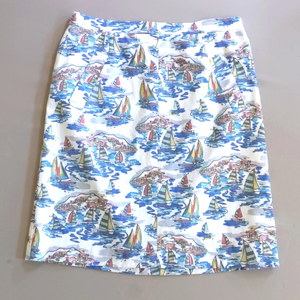 NWOT- Nine West Sailboat Summer Midi Skirt Size 12